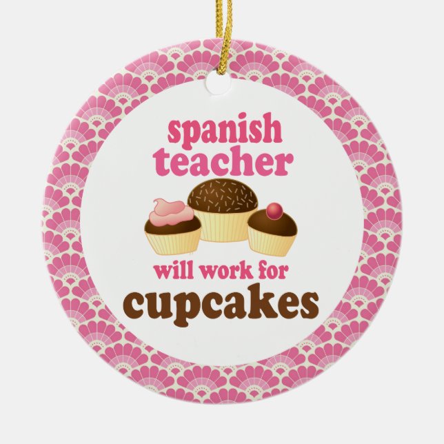 Spanish Teacher Gift Ornament (Front)