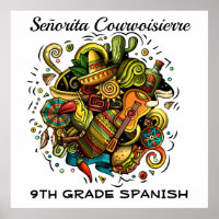Spanish Teacher or Spanish Art Poster