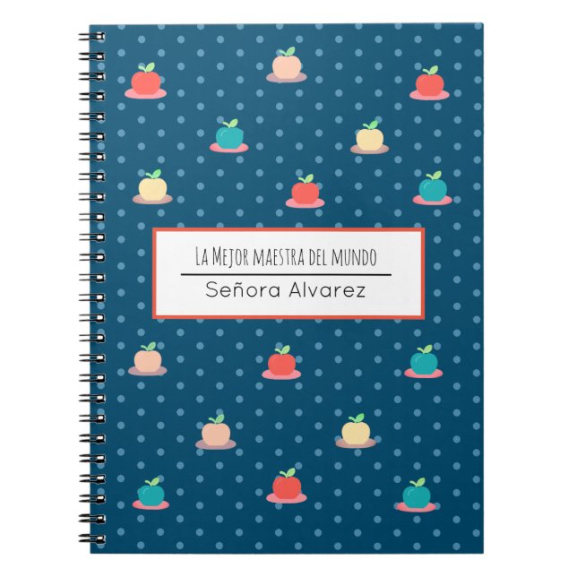 Spanish Teacher Thank You Mejor Maestra del Mundo Notebook (Front)
