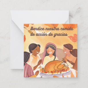 Spanish thanksgiving prayer card