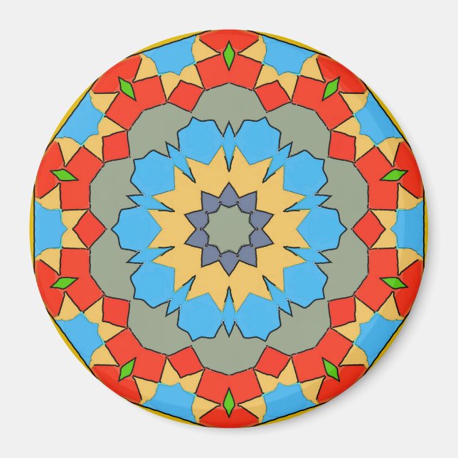 Spanish Tile in Reds Magnet (Front)
