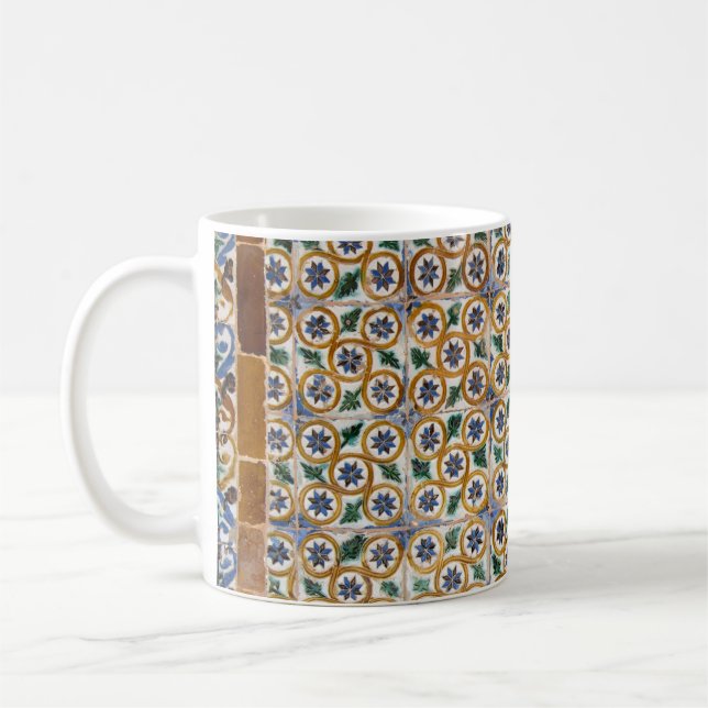Spanish Tiles #2 #travel #pattern #wall #art  Coffee Mug (Left)
