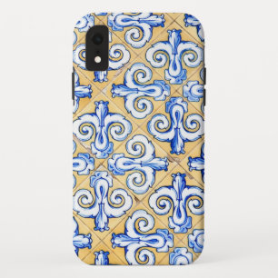 Spanish Tiles - Azulejo Blue, Yellow and White iPhone XR Case