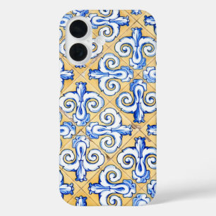 Spanish Tiles - Azulejo Blue, Yellow and White iPhone 16 Case