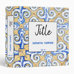 Spanish Tiles - Azulejo Blue, Yellow White Binder