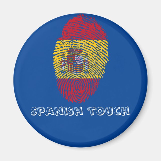 Spanish touch fingerprint flag magnet (Front)
