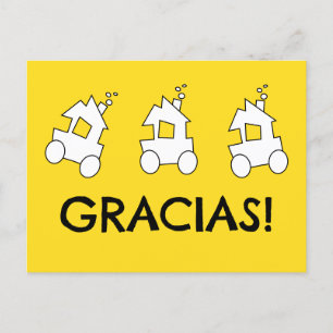 Spanish Train Birthday Thank You Postcard