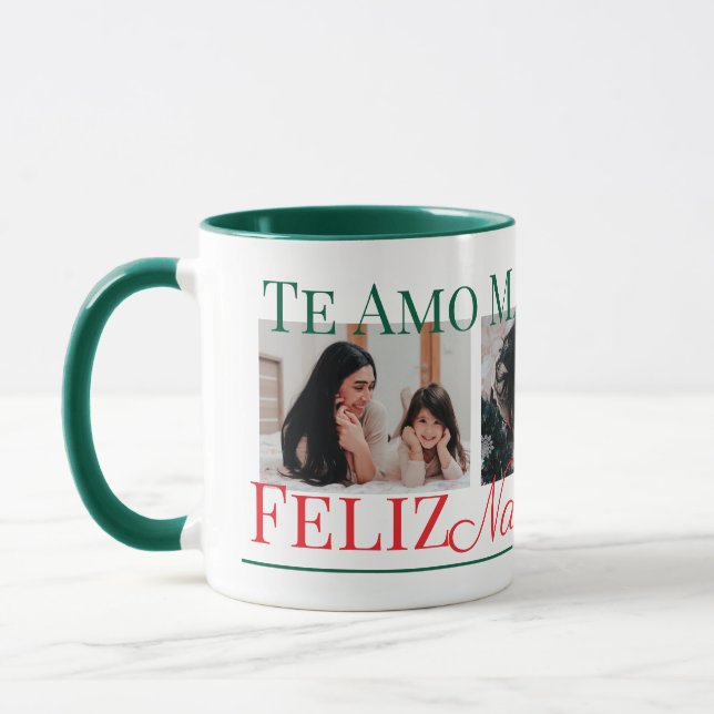 Spanish Unique Two Photo Christmas Gift for Mom  Mug (Left)