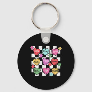 Spanish Valentine Conversation Heart Feliz San Val Keychain