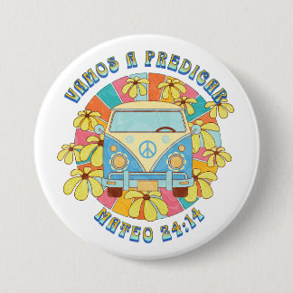Spanish vintage style vamos a predicar 3 inch round button