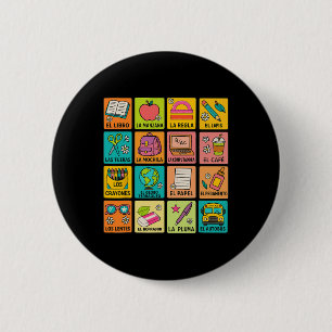 Spanish Vocabulary Back To School Maestra Bilingua 2 Inch Round Button