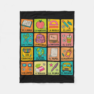 Spanish Vocabulary Back To School Maestra Bilingua Fleece Blanket
