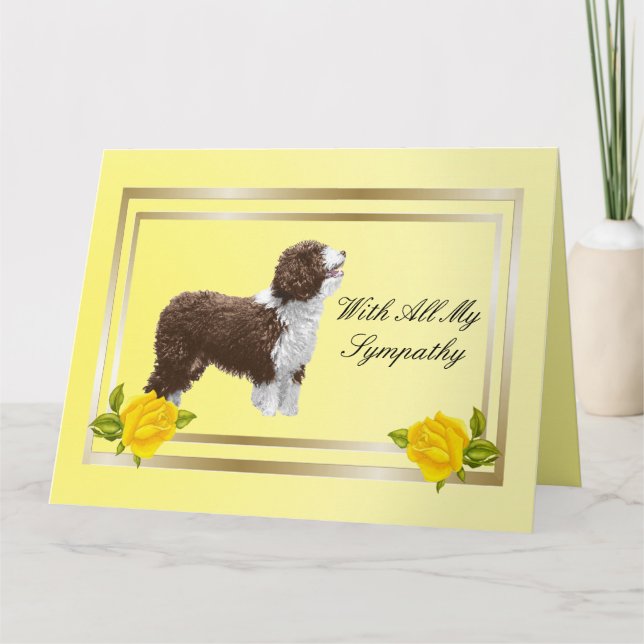 Spanish Water Dog and Yellow Roses - Big Card (Front)
