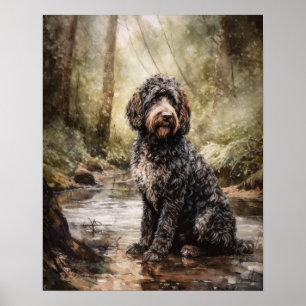 Spanish Water Dog Art Print Poster
