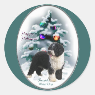 Spanish Water Dog Christmas Gifts Classic Round Sticker