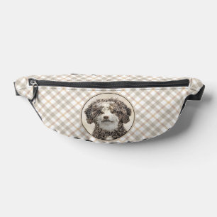 Spanish Water Dog Painting Brown Bicolor Dog Art Fanny Pack
