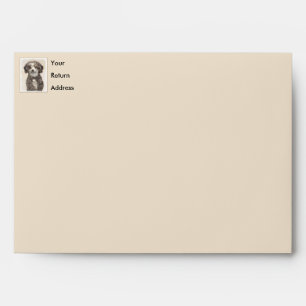 Spanish Water Dog Painting - Cute Original Dog Art Envelope