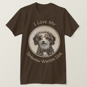 Spanish Water Dog Painting - Cute Original Dog Art T-Shirt