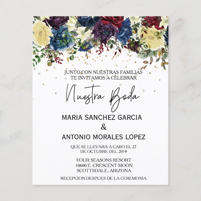 Spanish Wedding Christmas Winter Nuestra Boda  Flyer (Front)