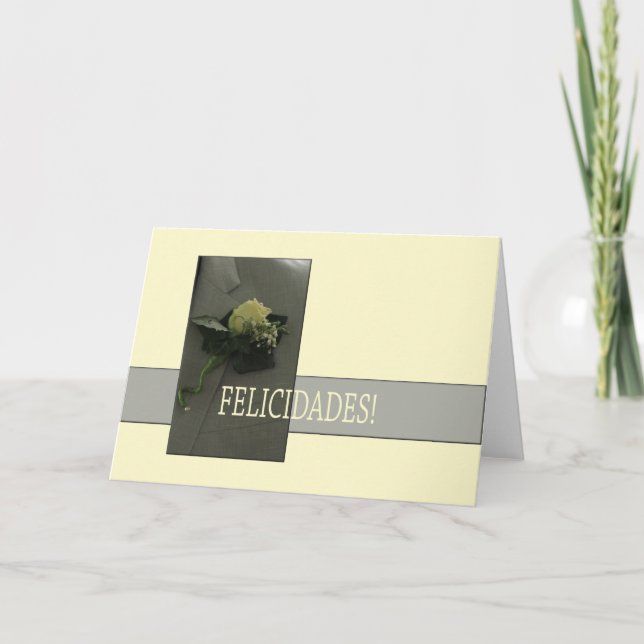 Spanish  wedding congratulations card (Front)