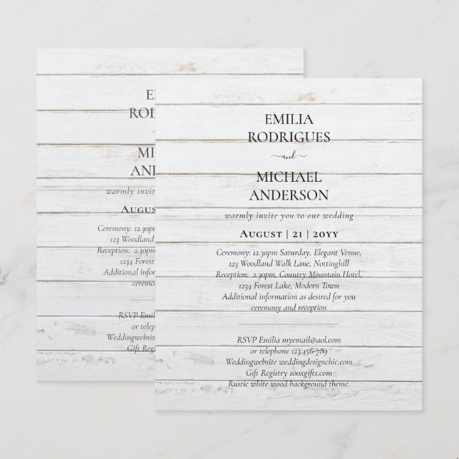 Spanish Wedding Invitation BILINGUAL Nuestra Boda (Front/Back)