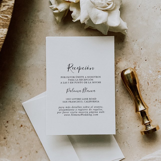 Spanish Wedding Reception Card (Creator Uploaded)