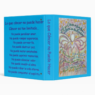 Spanish What Cancer Cannot Do Poem Binder Folder
