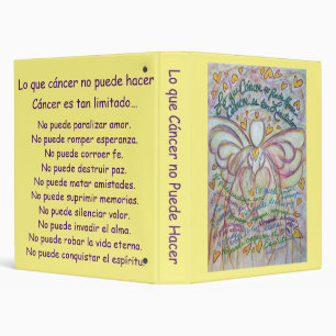 Spanish What Cancer Cannot Do Poem Notebook Binder