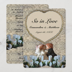 Spanish White Bride & Groom Wedding Invitation