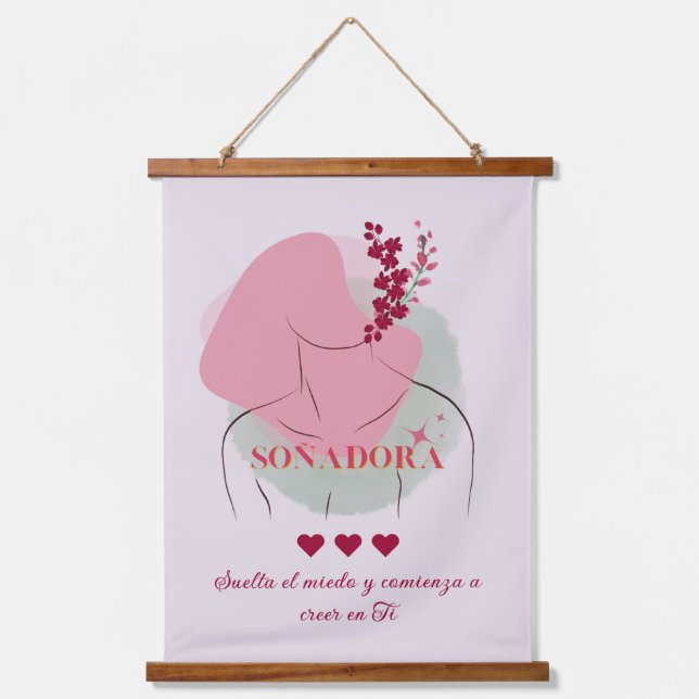 Spanish Wording | Inspirational Quote Hanging Hanging Tapestry (Front)