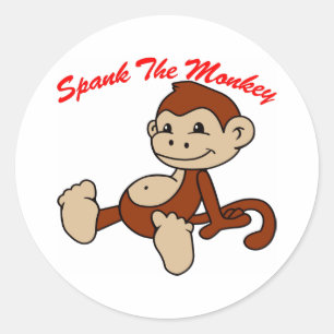 Spank The Monkey Classic Round Sticker