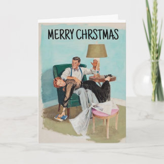 SPANKING RETRO CHRISTMAS CARD WIFE HER GREETING