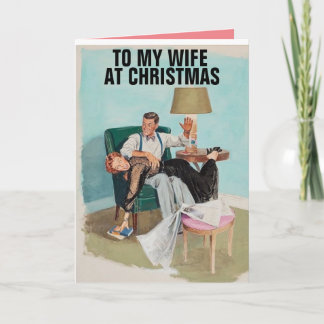 SPANKING RETRO CHRISTMAS CARDS FOR WIFE CARD
