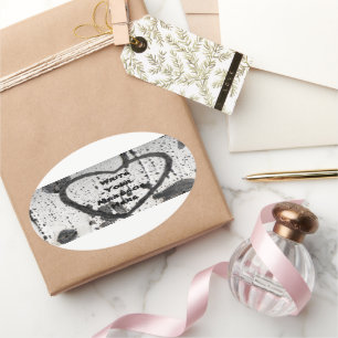 Spare An Aspen Tree Bark Photograph Oval Sticker