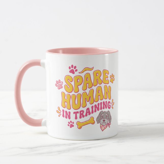 Spare human dog mug, personalised with name mug (Left)