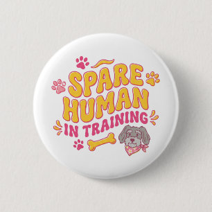 Spare human dog personalised with name 2 inch round button