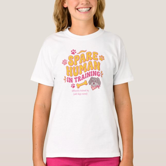 Spare human dog personalised with name T-Shirt (Front)