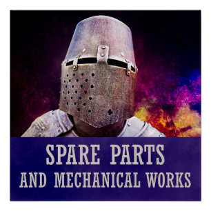 Spare parts and mechanical works poster