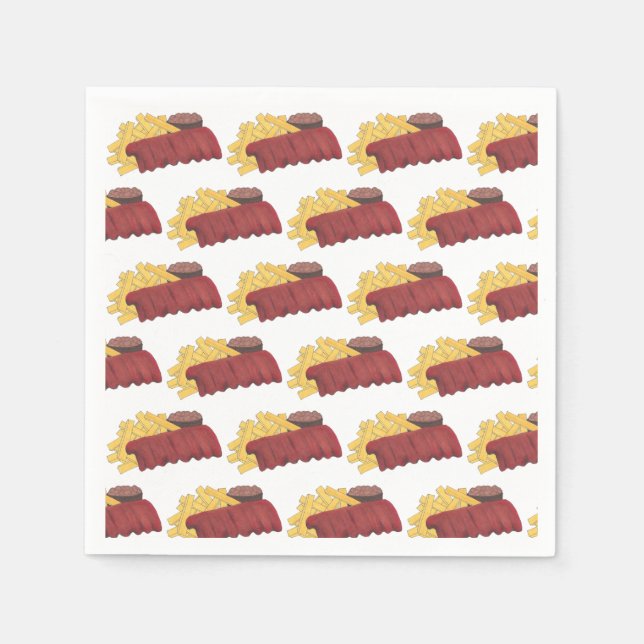 Spare Ribs BBQ Barbecue Barbeque Rib Cookoff Napkin (Front)
