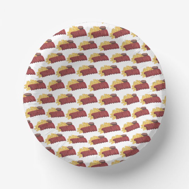 Spare Ribs BBQ Barbecue Barbeque Rib Cookoff Paper Plate (Front)