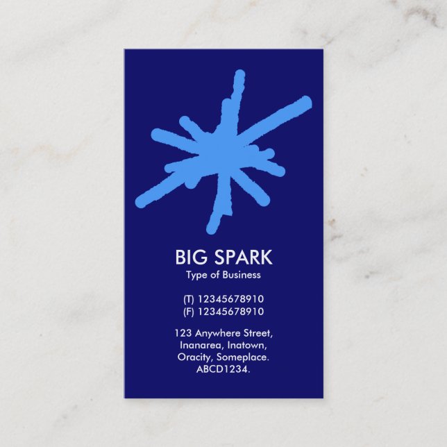 Spark - Baby Blue on Deep Navy Business Card (Front)