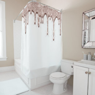 Spark Drips Glitter Rose 3d effect. Unique White