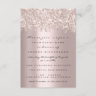 Spark Glitter Confetti Grey Rose Bridal Sweet 16th Invitation