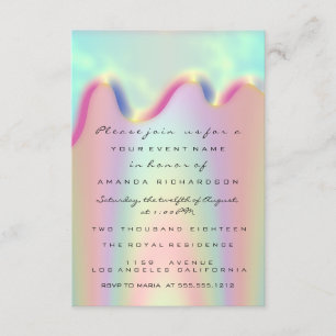 Spark Glitter Drips Holographic Bridal Sweet 16th Invitation