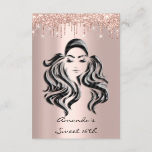 Spark Glitter Drips Rose Gold Sweet 16th 15th Lux Invitation