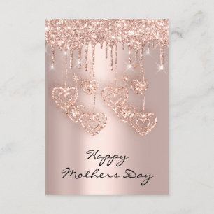 Spark Glitter Drips Rose Hearts Mothers Day Baby Invitation