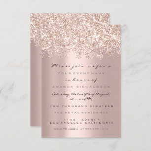 Spark Glitter Sand Rose Gold Bridal Sweet 16th Invitation