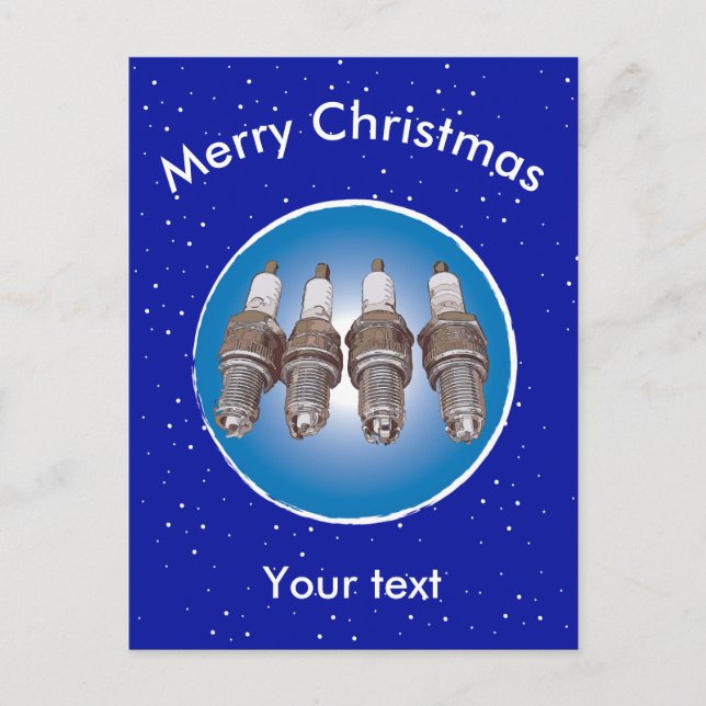 Spark plugs of the engine holiday postcard (Front)