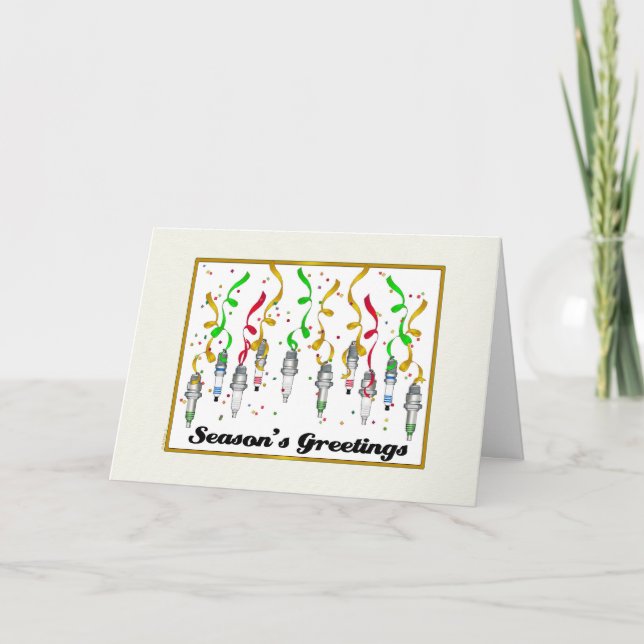 Spark Plugs Season's Greetings Card (Front)