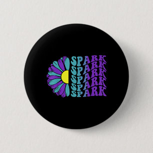 Spark Suicide Prevention Awareness Sunflower 2 Inch Round Button